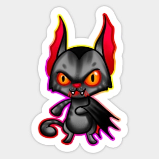 Vampire cat with outline Sticker